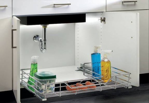 5786 Series Wire U-Shaped Chrome Pullout Shelf With Soft-Close